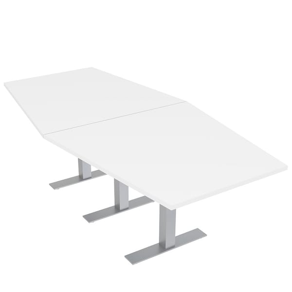 45 in W, 96 in L, 29 in H, Engineered Wood Top, White